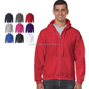 Sweat-shirt à capuche unisexe en molleton français avec broderie imprimée en coton uni pour homme et femme, fermeture éclair intégrale, veste, sweat-shirt personnalisé avec fermeture éclair - Product Image 1