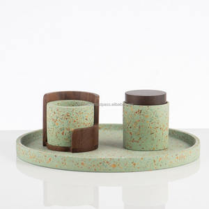 Mabkhara Decorativa Hecha a Mano para Oud, Incienso de Carbón y Regalos Festivos Elegantes, Juego de Quemadores de Bakhoor de Resina de Terrazo de Lujo - Product Image 1