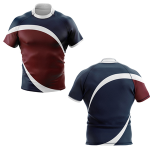 Camiseta de Rugby Corta de Diseño Profesional y Estilo Moderno, Transpirable, Antibacteriana, de Secado Rápido, en Tela de Poliéster, Servicio OEM/ODM Personalizado - Product Image 1