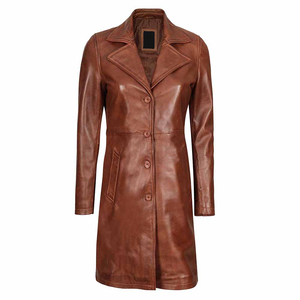 Manteau long d'hiver pour homme 2026 en cuir véritable tressé, teint uni, avec fermeture éclair, en peau de mouton et fourrure, style le plus récent - Product Image 4