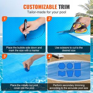 Cubierta Solar para Piscina Redonda de 10 pies, Azul, 15 Mil, para Piscinas Enterradas o Elevadas - Product Image 3