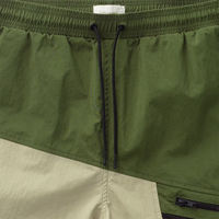 Shorts coupe-vent personnalisés pour hommes, séchage rapide, en nylon, blocs de couleur, patchwork, poches zippées, maille, streetwear, athlétiques, pour l'extérieur