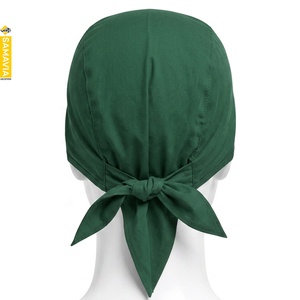 SAMAVIA Custom Green Surgical <b>Scrub</b> <b>Cap</b> Medical Headwear Adjustable Tie Back Healthcare Uniform Wholesale Manufacturer - Product Image 2