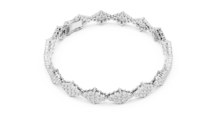 Unique Cluster Setting Lab Grown Cut Diamond Bracelet Set 18KT White <b>Gold</b> Rhodium Plated Luxury Daily Wear Wedding Engagement - Product Image 3