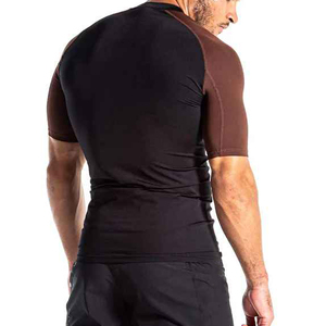 Custom Your Own Short Sleeve <b>Men's</b> Rash Guard-Plus Size Sublimation Printing Anti-UV UPF50 Breathable Quick Dry Eco-Friendly - Product Image 4
