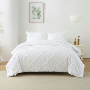 Set Copripiumino Super King 3 Pezzi, Collezione Biancheria da Letto Boho Trapuntata, 1 Piumino Alternativo alla Piuma d'Oca, 2 Federe Bianche per Uso Domestico - Product Image 3
