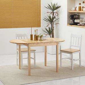 Tavolo da Pranzo Pieghevole Compatto da 56 Pollici con Piano Ribaltabile, Set da Cucina per Piccoli Spazi, Ovale in Legno di Noce con Marmo, Arredamento per Sala da Pranzo - Product Image 2