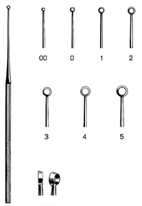 Buck Ear Curette Solid Handle Premium Stainless Steel ENT Otology <b>Surgical</b> <b>Instrument</b> CE ISO Reusable Blunt and Sharp End Set - Product Image 3