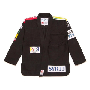 ชุดยิวยิตสูบราซิลสีดำ รุ่น GI-450GSM ผ้าฝ้ายทอแบบเพิร์ลวีฟ ป้องกันการหดตัวและทนทาน - แบบขายยกชุด # 104-สำหรับผู้ใหญ่ทุกเพศ - Product Image 1