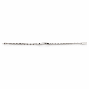 925 Sterling <b>Silver</b> Black and White Cubic Zirconia Bracelet High Polish Minimalist Link Chain <b>Mens</b> Unisex Modern for Wedding Par - Product Image 3