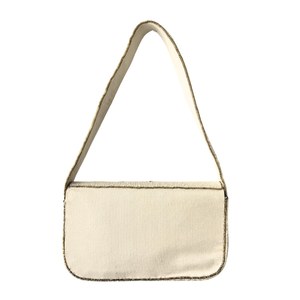 Ivory Gold <b>Leaf</b> Beaded Shoulder Bag, Bridal Beaded Purse, Elegant Handmade Evening Handbag, Wedding Clutch Bag, Vintage Inspired - Product Image 1