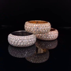 Anillo de Boda de Lujo con Diamantes CZ de Pavé Completo, Anillo Apilable Estilo Hip Hop para Hombres y Mujeres - Product Image 4