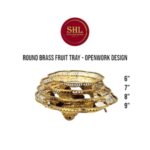 ถาดผลไม้ทองเหลืองทรงกลมขนาด8 "ถาดเสิร์ฟผลิตภัณฑ์จากประเทศไทยใช้กันทั่วไปในร้านอาหารชั้นนำและโรงแรม - Product Image 2