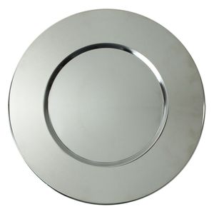 Assiette de service ronde en métal argenté à bord cannelé pour décoration de mariage, vaisselle de luxe, sous-assiette de 13 pouces, vente en gros - Product Image 4