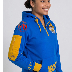 Nouvel Arrivage Sweat à Capuche Décontracté pour Femme avec Demi-Zip, Broderie Sigma Gamma Rho 1922 et Poche sur la Manche Zippée - Product Image 2
