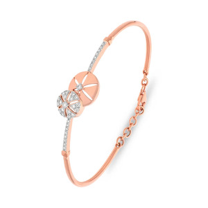 Floral Blossom Diamond Centerpiece <b>Bangle</b> <b>Bracelet</b> - Product Image 3