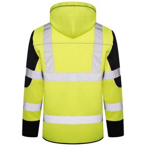 Chaqueta de Seguridad de Alta Visibilidad para Hombre, con Capucha, Impermeable, Resistente al Viento, Revestimiento de PU, Tiras Reflectantes, Transpirable, de Secado Rápido, de Poliéster - Product Image 2