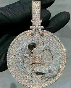 Colgante de Moissanita con Signo Zodiacal Géminis, Colgante Hip Hop Iced Out de Plata 925, Colgante de Cumpleaños, Joyería de Géminis, Joyería de Astrología - Product Image 1