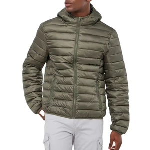 Men's Streetwear Quilted Bubble Puffer Jacket Custom Stand Collar Zip <b>Up</b> Bomber Winter Outerwear - Product Image 2