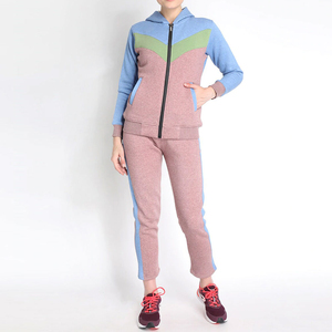 Custom 100% Cotton Fleece Winter <b>Plain</b> Zipper Sweatsuit High Quality Zip up Unisex <b>Tracksuit</b> For Women - Product Image 1