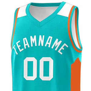 เสื้อบาสเก็ตบอลสั่งทำพิเศษ พิมพ์ลายแบบ Sublimated ชื่อทีม หมายเลข 00 คอวี แขนกุด ผ้าตาข่ายระบายอากาศ โพลีเอสเตอร์ 100% สำหรับผู้ใหญ่ ใส่ได้ทั้งชายและหญิง - Product Image 2
