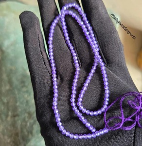 Collar de cuentas de circonita cúbica morada lavanda de 2.50 MM, piedras preciosas redondas facetadas, regalo para otra persona - Product Image 6