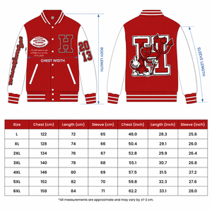 Veste universitaire pour homme grande taille de haute qualité, corps en laine rouge, manches en cuir blanc, respirante, coupe oversize, style streetwear - Product Image 6