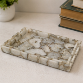 Rectangle Marble <b>Storage</b> Tray Modern Design Durable Indoor <b>Tabletop</b> Accessory - Product Image 5