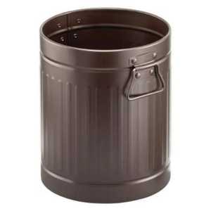 Galvanized Metal Trash Can With <b>Lid</b> Round Iron Garbage <b>Bin</b> Outdoor Indoor Heavy Duty Waste Basket With Side Handles - Product Image 2