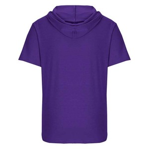 Sudadera con Capucha Morada Sólida de Manga Corta para Hombre, Estilo Casual con Cordón Ajustable - Product Image 2