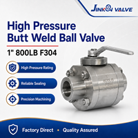 Vanne à boisseau sphérique en acier inoxydable forgé en trois parties F304 de 1 pouce, 800 lb, à souder bout à bout, pour pipeline industriel d'huile et de gaz, haute pression