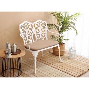 Bianco colato in alluminio mobili da esterno con Design floreale rosa panca da giardino per parco prato per cortili e parchi - Product Image 3