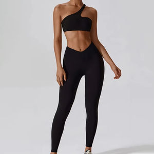 Conjunto de Yoga para Mujer Talla Grande, Ropa Deportiva con Logotipo Personalizado, Trajes de Yoga Sólidos de Secado Rápido, Conjunto de Yoga de 2 Piezas para Gimnasio - Product Image 6