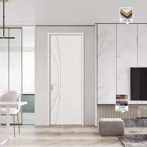 Puerta Moderna de WPC con Apertura Lateral, Acabado en Material Polimérico de Madera para Entrada, Cocina, Dormitorios, Sótanos, Villas y Escuelas - Product Image 1