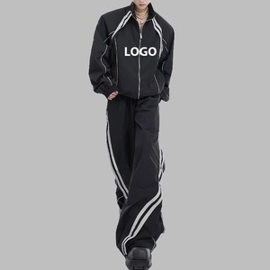 Wholesale Custom Logo Men's Winter Sportswear Set 2-Piece Hooded Windbreaker Tracksuit Printed <b>Jogging</b> <b>Suits</b> with Private Label - Product Image 2