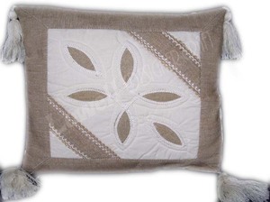 Housse de coussin élégante en tissu Juco, confectionnée en mélange de coton 100% de qualité supérieure, texture naturelle, qualité durable, design moderne, motifs floraux, fermeture éclair - Product Image 2