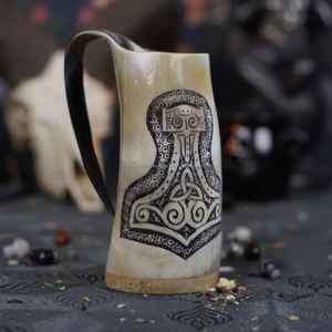 Venta caliente vikingo medieval bebiendo taza de cuerno de buey para cerveza hidromiel y cerveza jarra de cuerno de búfalo natural a la venta por FWE - Product Image 5