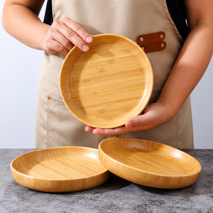 Platos de Bambú Ecológicos, Estilo Clásico, Acabado Pulido, para Fiestas, Bambú Natural, Extremadamente Seguros/ Sra. Alina - Product Image 1