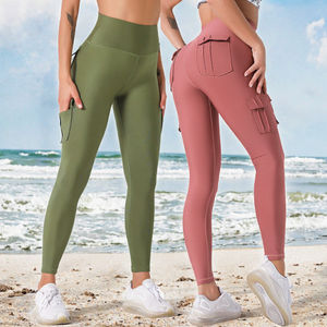 Nouveauté Automne Leggings de sport et de danse pour femme, taille haute, élastiques, respirants, sans couture, imprimé léopard, en tissu côtelé délavé, séchage rapide - Product Image 3