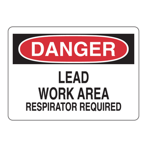Señal de Seguridad para Laboratorios: Área de Trabajo con Plomo Peligroso, Se Requiere Respirador - Product Image 3