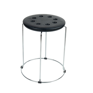 Taburete Plegable Redondo de Metal, Silla Portátil para Camping, Estructura de Acero Resistente, Taburete Compacto para Pesca al Aire Libre, Asiento Negro - Product Image 1