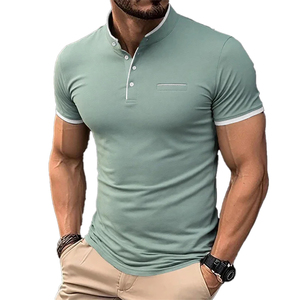 Camisa de Manga Corta Azul Marino para Hombre, con Botones, Informal, Tejida, 100% Algodón, de Secado Rápido, Transpirable, Corte Regular, 2026, Venta al Por Mayor - Product Image 2