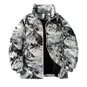 Chaqueta acolchada impermeable para hombre, chaquetas acolchadas para exteriores, servicio OEM de impresión de logotipo personalizado en negro con chaquetas de hombre de color blanco - Product Image 1