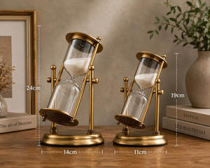 Sablier vintage en laiton, horloge à sable rotative, décoration de bureau nautique antique, ornement de table maritime classique, décoratif - Product Image 3