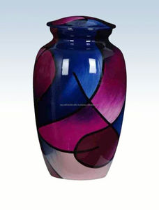 โกศใส่เถ้ากระดูกพิมพ์ลายสำหรับขี้เถ้ากระดูกมนุษย์ศิลปะพิมพ์ลายอลูมิเนียมโกศเก็บขี้เถ้าจากอินเดีย - Product Image 3