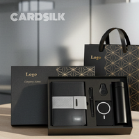 Set de Regalo de Cuero PU Personalizado CARDSILK Directo de Fábrica, Libreta con Diseño de Patrón y Banco de Energía, Idea de Regalo Empresarial