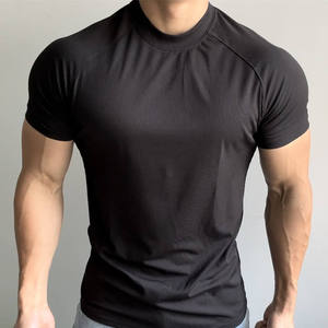 T-shirt Homme Slim Fit Personnalisé en Polyester/Coton Tricoté de Haute Qualité, Séchage Rapide, Manches Courtes, Couleur Unie, Idéal pour l'Entraînement Estival en Extérieur - Product Image 1