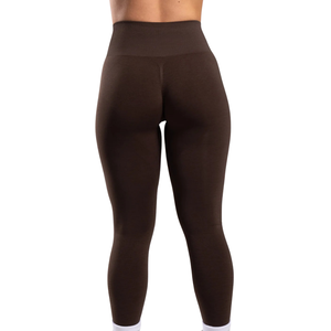 Brown Women's High Rise <b>Seamless</b> <b>Leggings</b> Breathable Stretch Workout Pants for Running Yoga Gym Fitness Training - Product Image 2