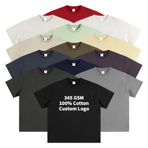 Camisetas de Algodón Grueso de 280GSM Personalizadas, Cuello Alto, Corte Amplio y Largo, Camiseta Negra con Hombros Caídos - Product Image 1