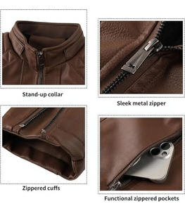 เสื้อแจ็คเก็ตหนังเทียมสีดำเรียบหรูสำหรับผู้หญิง ทรงพัฟเฟอร์ ปิดกระดุมเม็ดเดียว ผสมผสานลุคไบค์เกอร์สุดเท่ ให้ความสบายแบบลำลอง - Product Image 5